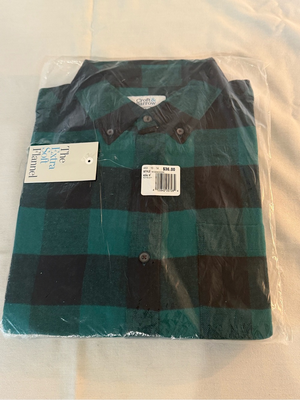 Croft & Barrow Men's Plaid Flannel Shirt size M